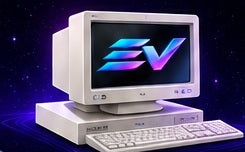 Vintage computer featuring EV colors